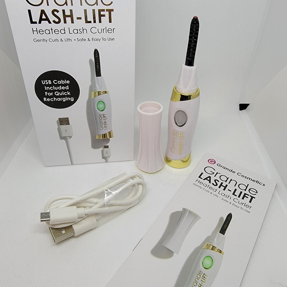 Grande Cosmetics Heated Lash Curler - Gold and White